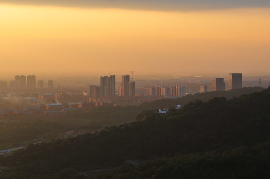 城市之光 夕阳正浓 瑰丽晚霞