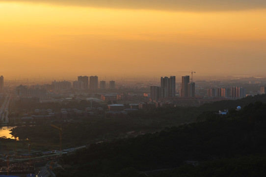 城市之光 夕阳正浓 瑰丽晚霞