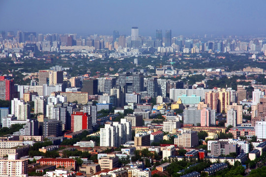 北京中央电视塔鸟瞰城市风光