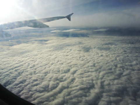 飞机高空航拍天空大气云彩