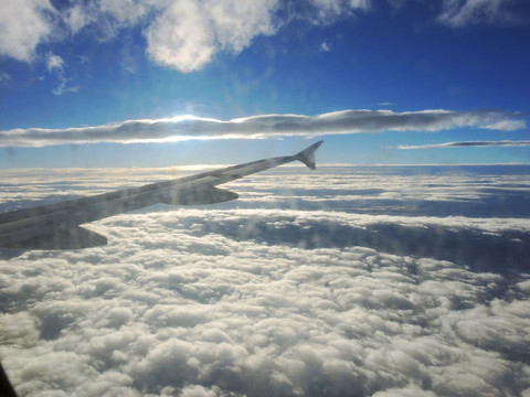 飞机高空航拍天空大气云彩