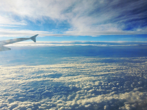 飞机高空航拍天空大气云彩