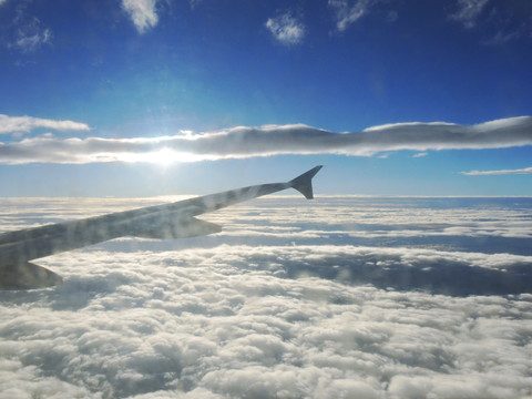 飞机高空航拍天空大气云彩