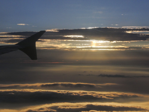 飞机高空航拍天空大气云彩