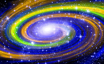 彩色星空 漩涡星系