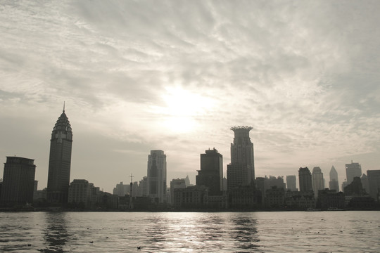 上海外滩黑白建筑摄影