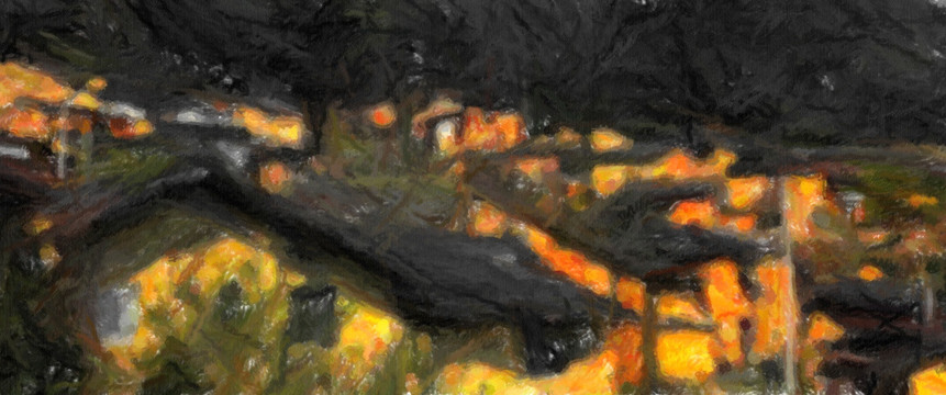 鄉(xiāng)村油畫(huà) 村社