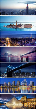 城市夜景桥梁建筑