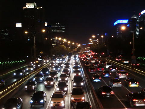 北京西二环金融街城市夜景