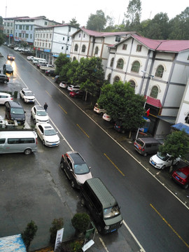 武隆仙女山镇 街道街景俯拍