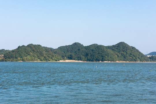 青山湖湖面 湖光山色 风光 青