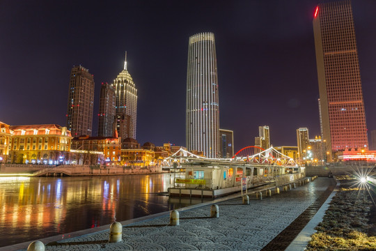 天津海河夜景