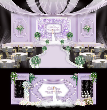 紫色婚禮 婚禮背景 韓式婚禮