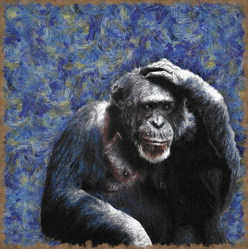油画黑猩猩
