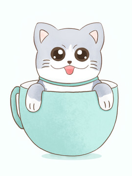 卡通貓 手機殼 插畫 圖案