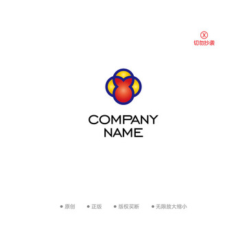 卡通小兔抽象logo