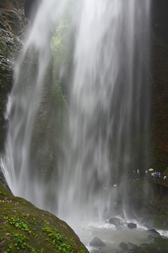 高山飞瀑局部特写