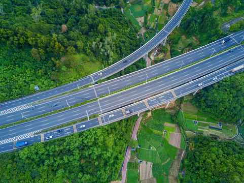 航拍 鸟瞰高速公路