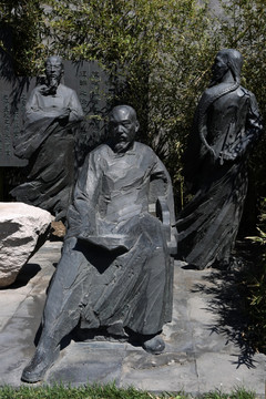 清朝禁烟运动文人铜雕像