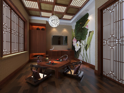 中式茶室图片
