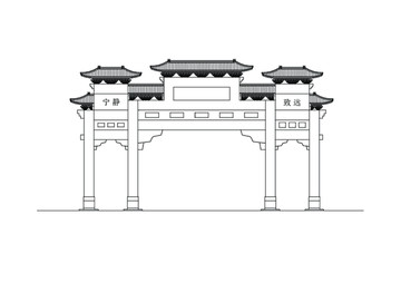 仿古建筑九龍門