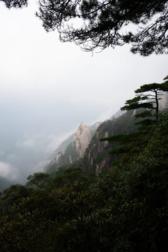 三清山风光摄影 雾中的三清山