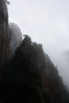 三清山风光摄影 雾中的三清山