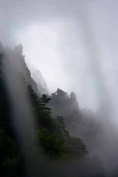 三清山风光摄影 雾中的三清山