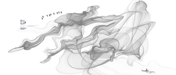 天鵝水墨畫
