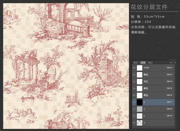 歐式復(fù)古花紋