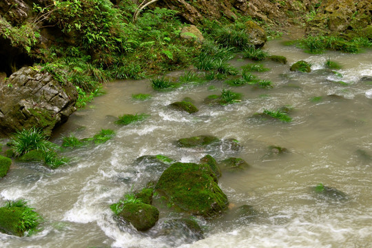 峡谷溪流 山谷河流 自然风光