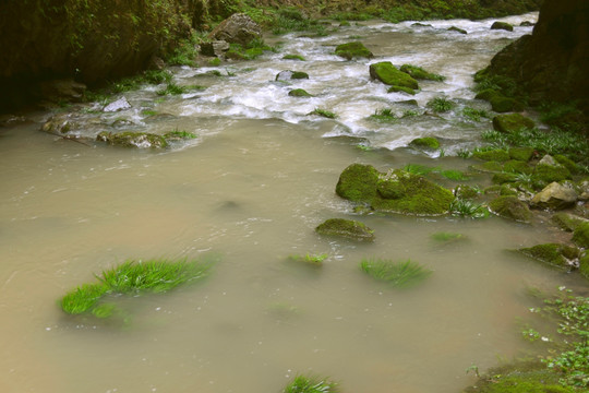 峡谷溪流 山谷河流 自然风光