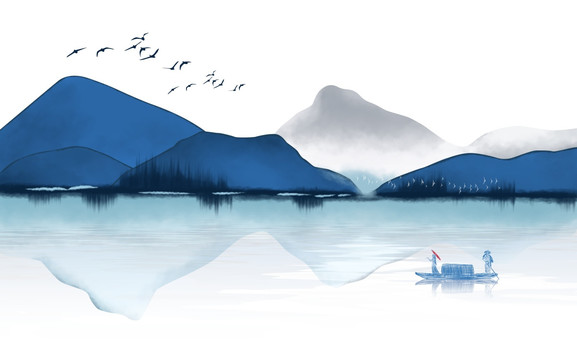 新中式山水風(fēng)景（tif分層）
