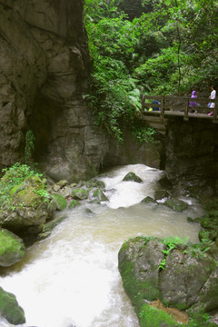 小桥 峡谷溪流 山谷河流