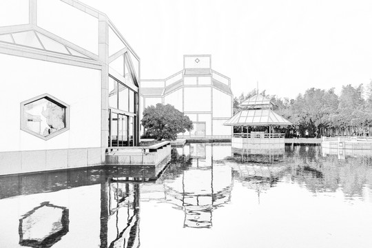 蘇州建筑線描 合成