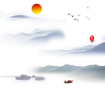 中國風(fēng)水墨山水畫