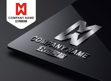 H字母LOGO MHW标志设计