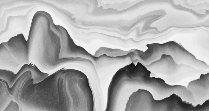 水墨遠山抽象畫