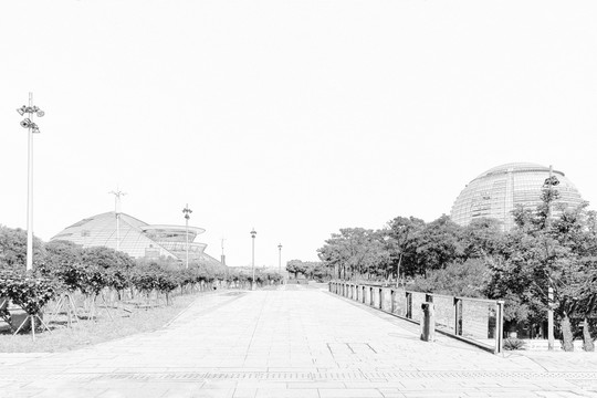 杭州建筑線描