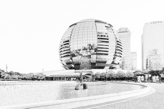 杭州建筑線描