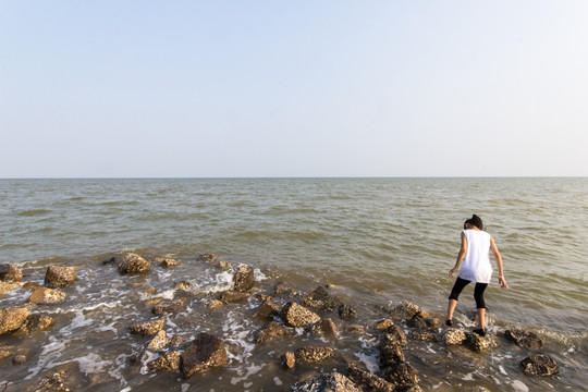 海边拾贝