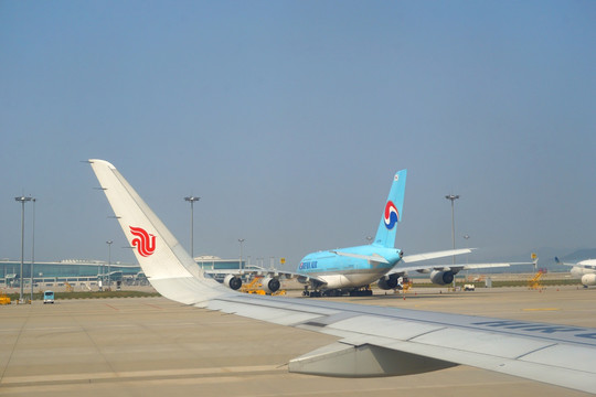 仁川机场航站楼 大韩航空飞机