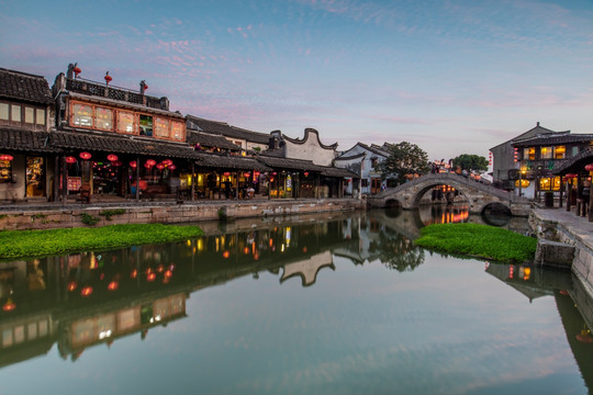 西塘 晚霞 古镇 旅游