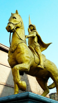 雕塑品 骑马 女士