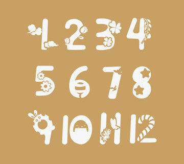 數(shù)字設(shè)計(jì) 1到12數(shù)字 月份