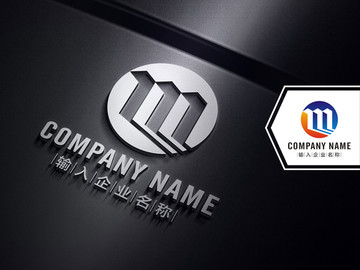 创意M字母LOGO设计