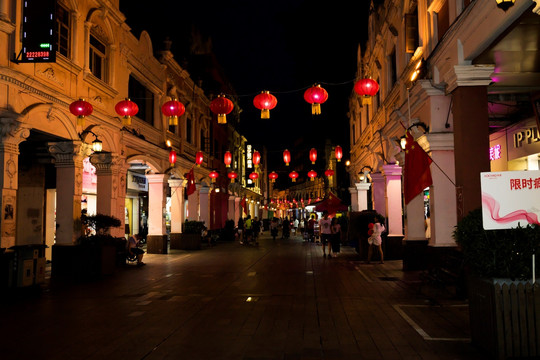 顺德大良步行街夜景