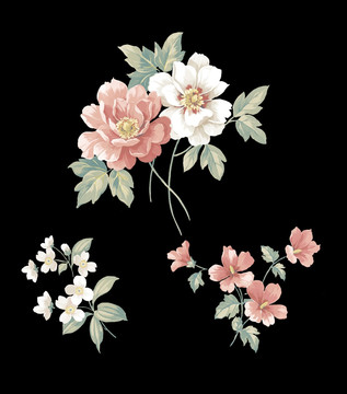 高清 時尚 花卉 分層