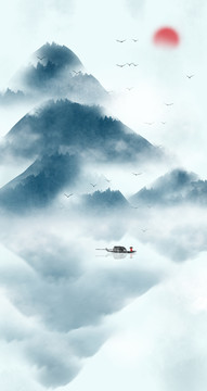 水墨山水畫(huà)玄關(guān)