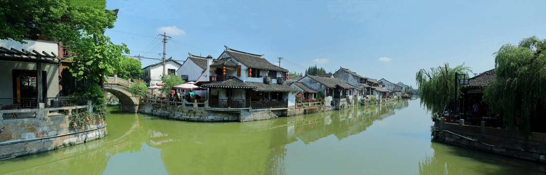 楓涇古鎮全景 江南古鎮全景